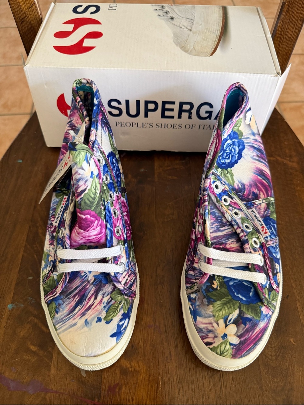 Superga Italy flower US Sz 7(M) sneakers NEW